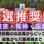 【中央競馬予想】6月19日(日)平場・特別レースの注目推奨馬ピックアップ