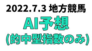 【岩鷲賞】地方競馬予想 2022年7月3日【AI予想】