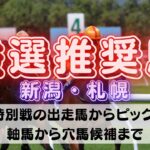 【中央競馬予想】7月30日(土)平場・特別レースの注目推奨馬ピックアップ