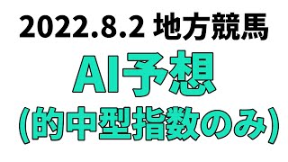 【読売レディス杯】地方競馬予想 2022年8月2日【AI予想】