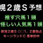 【競馬予想】 札幌2歳ステークス 2022 予想