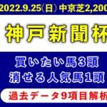 【神戸新聞杯2022】過去データ9項目解析!!買いたい馬3頭と消せる人気馬1頭について(競馬予想)