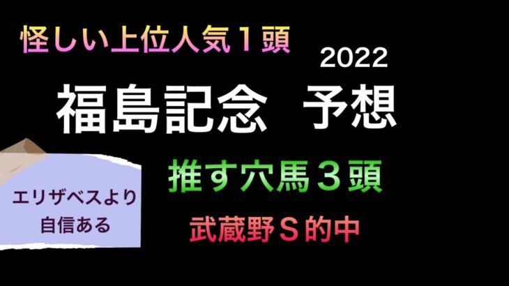 【競馬予想】 福島記念 2022 予想